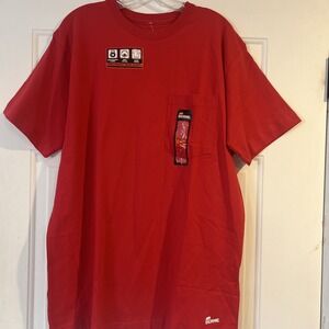 New- Berne Workwear‎ Shirt Men's Large Red Cotton Heavyweight Short Sleeve Tee